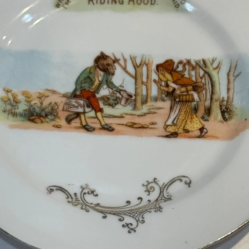 Antique Little Red Riding Hood Nursery Rhyme Plate 7